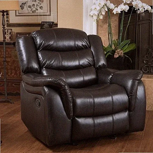 Black Leather Armchair Glider Recliner Arm Chair Gliders Recliners Armchairs New