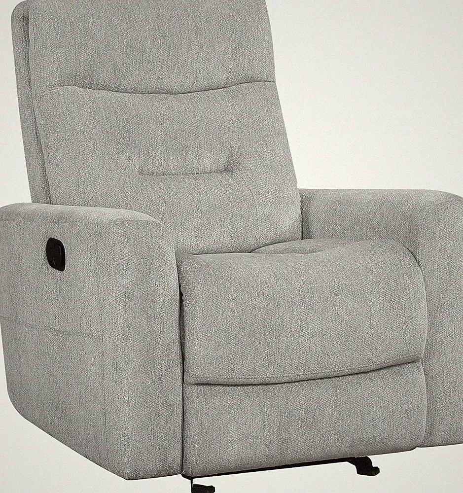 Comfortable Grey Glider Recliner for Living Room, Nursery, or Office