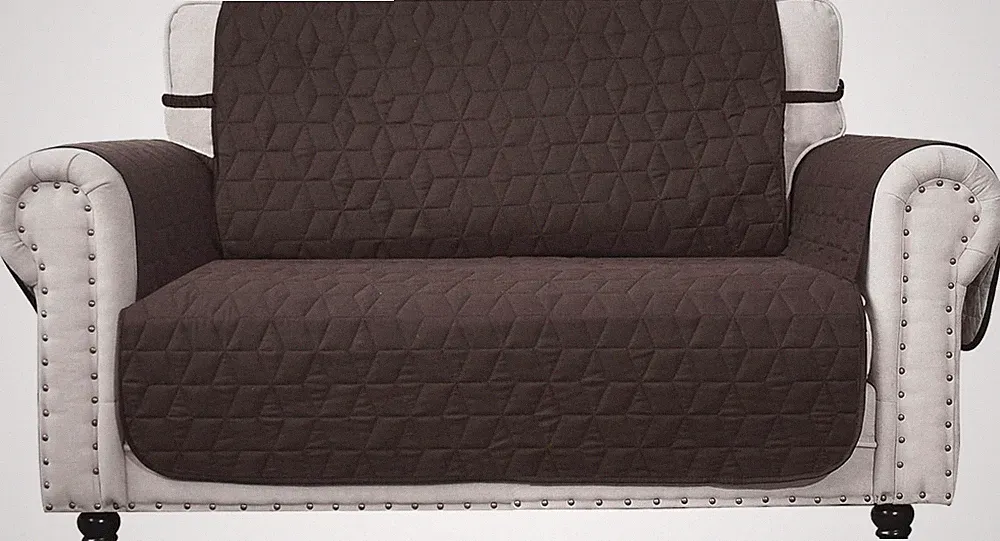 Loveseat Cover Water-Resistant Quilted Furniture Protector with Back Nonslip