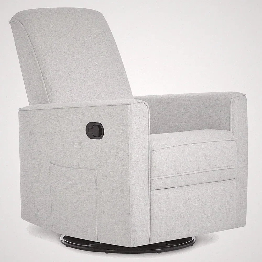 Modern Raleigh Upholstered Glider Recliner - GREENGUARD Gold Certified in Fog
