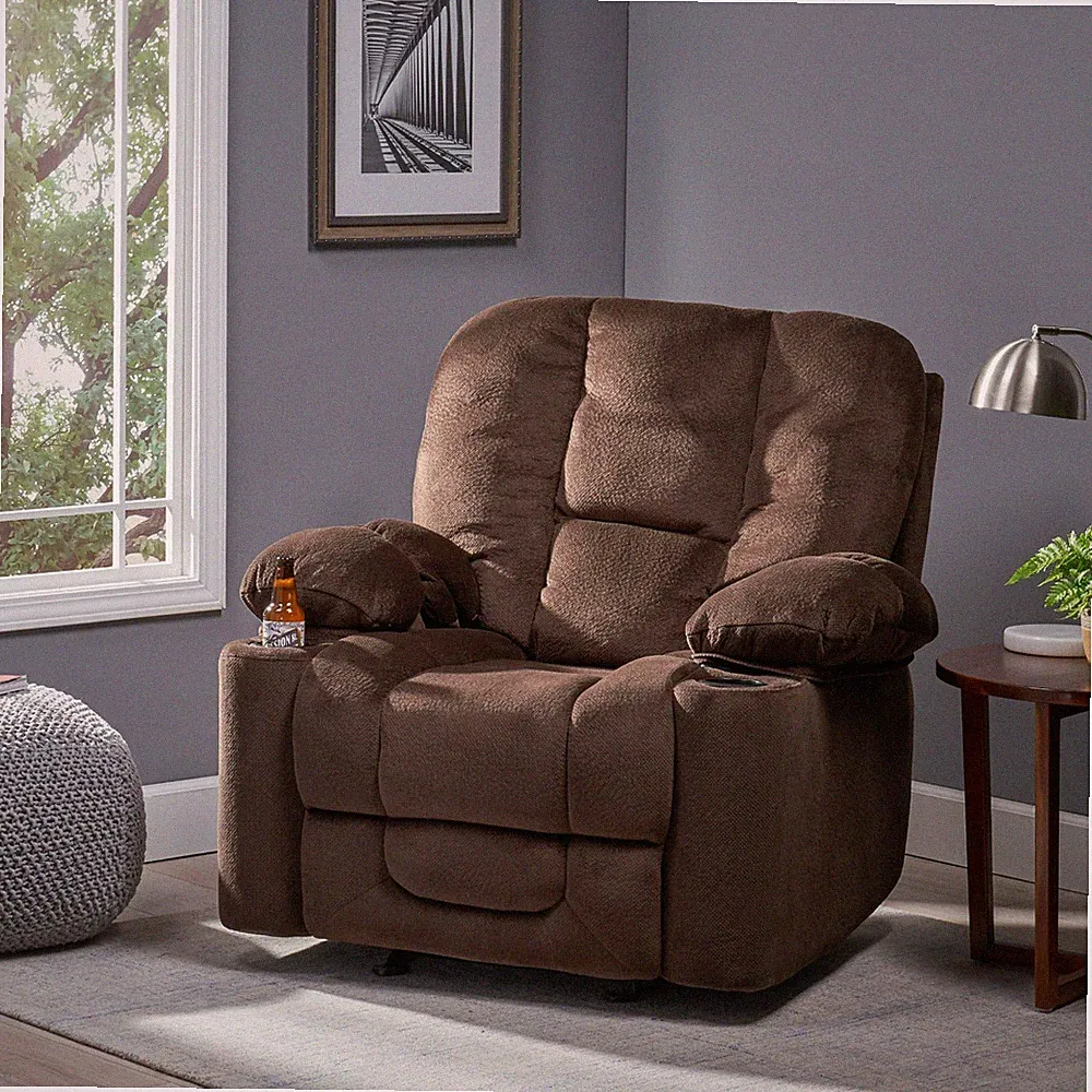 Raymond Fabric Glider Recliner Club Chair