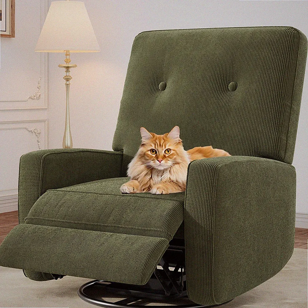 Recliner Chair, 360° Swivel Rocking Glider Chair for Adults with Adjustable B...