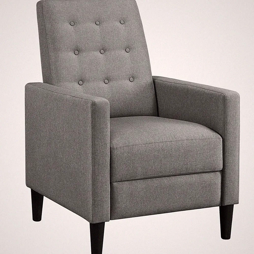 RECLINER CHAIRS Tufted Fabric Beige and Gray Available